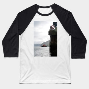 Portree lifeboat at anchor in the harbour, Isle of Skye, Scotland Baseball T-Shirt